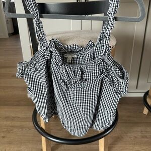 Black and White American Eagle Gingham Top